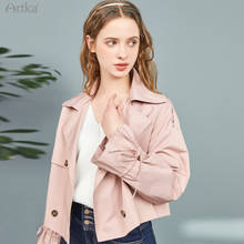 Artka jaqueta feminina manga curta e folgada, casaco sobretudo duplo breasted moda primavera 2021 wa22014c 2024 - compre barato