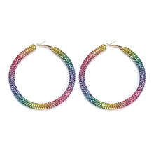 2020 New Fashion Bling Bling Hoop Earrings For Women Yellow Color Crystal Hollow Round Circle Earings Jewelry Gift For Wedding 2024 - buy cheap