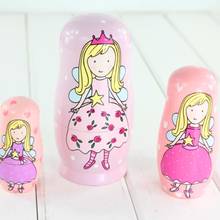 5PCS Angel Princess Russian Nesting Dolls Wooden Matryoshka Dolls Kids Toy Gift GXMB 2024 - buy cheap