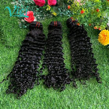 VICI Deep Curly Human Hair Weave Bundles With Free Part Remy Closure Brazilian Human Hair  Natural Black Lace 2024 - buy cheap