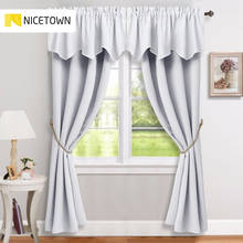 4 Pieces Blackout Curtains & Valances Thermal Insulated Modern Style Drapes for Bedroom Livingroom 2 Curtains & 2 Valance 2024 - buy cheap