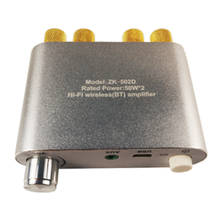 Amplificador ESTÉREO inalámbrico para cine en casa, placa de Audio ZK-502D con Bluetooth 5,0, TPA3116 50WX2, Amplificador de coche 2024 - compra barato