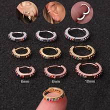 1Pc Cz Hoop Cartilage Earring Helix Cartilage Tragus Rook Daith Snug Conch Nose Nostril Hoop Ear Piercing Jewelry Huggie Earring 2024 - buy cheap