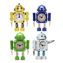 Living Room Robot Alarm Clock Office Tabletop Wake-up Clock Battery Powered 2024 - buy cheap