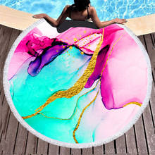 Toalla de baño de microfibra para hombres y mujeres, toalla moderna de color marmoleado, para nadar, surfistas de playa, con flecos redondos Suntan 2024 - compra barato