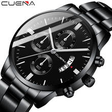 CUENA Mens Watch Fashion Sport Quartz Watches Man Top Brand Luxury Full Steel Business Waterproof Male Clock Relogio Masculino 2024 - buy cheap