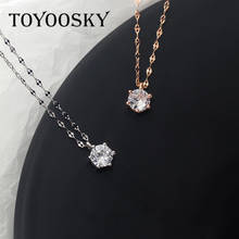 925 Sterling Silver Necklace Six Claw CZ Zircon 6mm Choker Necklaces For Women Collier Valentine's Day Gift 2024 - buy cheap