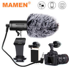 MAMEN 3.5mm Plug Video Recording Microphone 3M Distance Cardioid Pickup for Canon Sony Nikon DSLR Camera Phone Vlog Interview 2024 - buy cheap