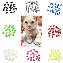 Tapas de plástico suave para uñas de gato, Protector de garra de pata de gato con pegamento, SUMINISTROS DE ASEO para gatos de colores, accesorios para mascotas, 20 Uds. 2024 - compra barato