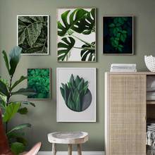 Fresh Tropical Leaf Nordic Posters And Prints Green Plant Wall Art Canvas Painting Wall Pictures For Living Room BedRoom Decor 2024 - buy cheap