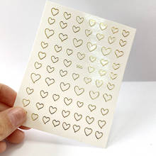 Pegatinas 3D doradas/Plateadas para decoración de manicura, diseños de corazones huecos, pegatinas adhesivas para manicura, 1 ud. 2024 - compra barato