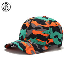 Бейсболка FS Trend, зеленая, оранжевая, камуфляжная, летняя, уличная, в стиле хип-хоп, изогнутая шляпа от солнца, бейсболка кепка-trucker кепки Bone 2024 - купить недорого