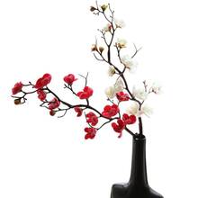 Искусственные цветы сливы, вишни, шелковые цветы, ветки сакуры, домашний стол, декор для гостиной, сделай сам, свадебные украшения 2024 - купить недорого