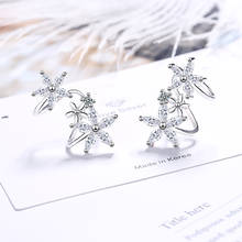 Delicate flower Zircon Earrings  Silver Color Butterfly Flower Star arc Zircon Stud Earrings For Women pendientes Brincos 2024 - buy cheap