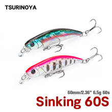 TSURINOYA INTRUDER 60S 60mm 6.5g Sinking Minnow Fishing Lure Artificial Bait Pesca Trout Pike Bass Jerkbait Wobbler Minnow Bait 2024 - buy cheap