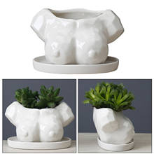 Criativo nordic cerâmica simulação corpo arte em forma de mama flores secas planta arranjo vaso decoração para casa 2024 - compre barato