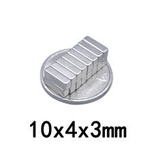 10/20/50pcs 10x4x3 mm Rare Earth Magnet strong N35 10mm x 4mm Block Magnets  Permanent Neodymium Magnet sheet 10*4*3mm 2024 - buy cheap