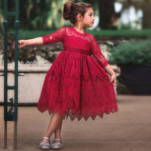 New Red Christmas Girls Dress New Year Children's Clothing Winter Long Sleeves Princess Dress Casual Wear Kids Dresses For Girls 2024 - buy cheap