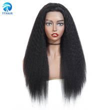 TTHAIR 13x4 Lace Frontal WigsRemy Hair Kinky Straight Human Hair Wigs Natural Color Brazilian Hair Lace Wig Yaki Human Hair Wigs 2024 - buy cheap