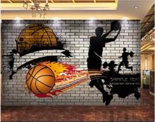 3d papel de parede personalizado foto nostálgico tijolo basquete aptidão trabalho feito com ferramentas decoração da casa sala estar papel parede para paredes 3 d 2024 - compre barato