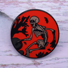 Halloween skull badge scary festival skeleton Enamel Pin horror story Brooch hallow's eve Gift 2024 - buy cheap