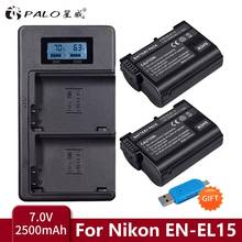 PALO EN EL15 EN-EL15A ENEL15 EN-EL15 Battery + LCD USB Charger for Nikon D500 D600 D610 D750 D7000 D7100 D7200 D800 D800E D810 2024 - buy cheap