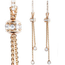 14K Au585 Rose Gold Stud Earrings Tassel Women Wedding Anniversary Engagement Party Moissanite Diamond Elegant Trendy Romantic 2024 - buy cheap