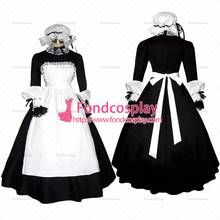 fondcosplay adult sexy cross dressing sissy maid black Cotton dress lockable Uniform white apron headpiece Tailor-made[G299] 2024 - buy cheap