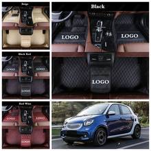 Custom Made Car Floor Mats for Smart Fortwo Forfour Leather Car Accessories Anti Dirty Pad Car Foot Mats Automobile Carpet Cover 2024 - buy cheap