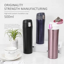 Coffee Body Cup 304 Stainless Steel Thermos Cup Thermo Cup Woman Button Empty Cover Thermal Bottle For Tea 500ml 2024 - buy cheap