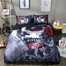 2/3 Pieces Camellia Woman Bedding Set 3D Print Skull Terror Style Duvet Cover Set Single Double King Size Bed Quilt Cover 7 Size 2024 - buy cheap
