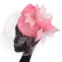 Casamento pena flor derby cabelo fascinator chapéus faixa mostrar fedora bonés corrida derby headpiece nupcial acessórios de cabelo das senhoras 2024 - compre barato