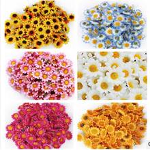 100Pcs 4cm Artificial Flowers White Daisy with Yellow Center for Wedding Party Home Decoration DIY Scrapbook 2024 - buy cheap