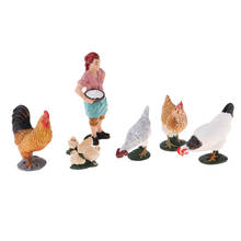 Hand Painted Lifelike Farm Worker Model Figurine Dollhouse Mini Farm Animal Playset Poultry Toy - Micro Landscape Ornaments 2024 - buy cheap