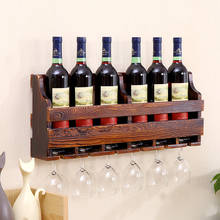 Wine Holder Household Wooden Wine Rack Whisky Champagne Bottle Holder Wall Mount Wooden Bottle Shelf Quality Botellero De Vino 2024 - купить недорого