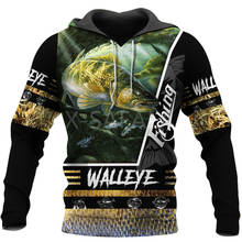 Walleye Fishing Wildfish 3D All Print Plus Hoodie Man Women Harajuku Outwear Zipper Pullover Sweatshirt Casual Unisex Jacket 2024 - buy cheap