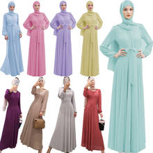 2020 Spring Summer New Muslim Long Dress Women Chiffon Elegant Abaya Dubai Plain Jilbab Robe Ramadan Islamic Maxi Gown Fashion 2024 - buy cheap