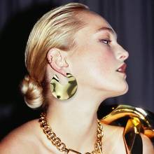 MANILAI панковские геометрические металлические большие серьги-гвоздики для женщин, вечерние ювелирные изделия, Необычные массивные серьги золотого цвета в винтажном стиле, оптовая продажа 2024 - купить недорого