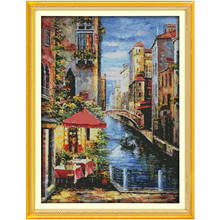 Venetian scene painting counted  11CT 14CT DIY kit Chinese wholesale Cross Stitch embroidery needlework Sets home decor 2024 - buy cheap