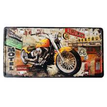 Ruta US 66 placa de matrícula Retro aceite de Motor de la motocicleta del coche signo Motel Vintage de la lata de gasolina pared arte cartel 15x30cm 2024 - compra barato