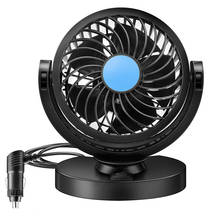 12V Car Fan Portable Vehicle 360 Degree Auto Cooling Cooler Energy Saving Car Cooler Mini Electric Car Fan With Adapter Cable 2024 - buy cheap
