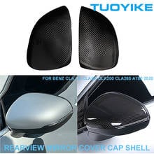 Car Real Carbon Fiber Rearview Mirror Cover Cap Shell Sticker For Mercedes BENZ W118 CLA / A-Class CLA2600 CLA260 A180 AMG 2020 2024 - buy cheap