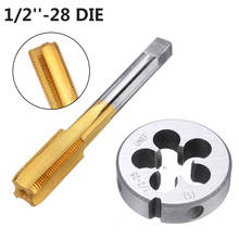 High Speed Steel Tap Die 1/2 inch -28 HSS Titanium Coated Tap & Round Die Set Right Hand Thread Tools For Mold Machining Tool 2024 - buy cheap