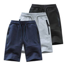 Pantalones cortos de punto para niños de 3 a 14 años, Shorts con bolsillo y cremallera, informales, verano, 2021 2024 - compra barato