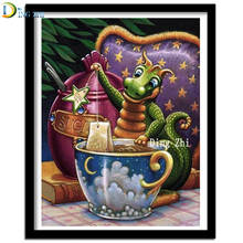 Square Round Drill Diy Diamond Painting Cartoon Dragon Caffe 5D Diamond Embroidery Cross Stitch Wall Art Mosaic Handmade Crafts 2024 - buy cheap