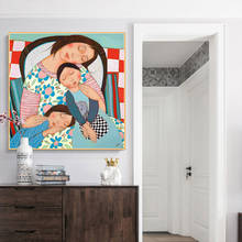 Citon Cecile Veilhan《Mother and her children》Canvas Art Oil Painting Artwork Poster Picture Modern Wall Decor Home Decoration 2024 - buy cheap