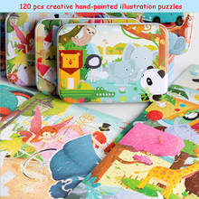 Vokpet-rompecabezas de madera para niños, juguete educativo de dibujos animados para aprendizaje temprano, 120 piezas 2024 - compra barato