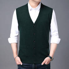 2021 alta qualidade novo outono inverno moda marca v pescoço malha colete coreano natal suéter homens lã casual roupas masculinas 2024 - compre barato