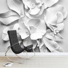 wellyu   Custom wallpaper papel de parede Modern minimalist atmosphere 3D embossed floral TV sofa background wall tapeta tapety 2024 - buy cheap