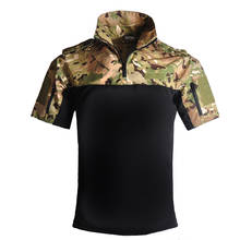 Camisa de manga curta cp, camuflagem tática do exército, uniforme militar, absorve o suor, caça, combate, masculino, traje do exército 2024 - compre barato